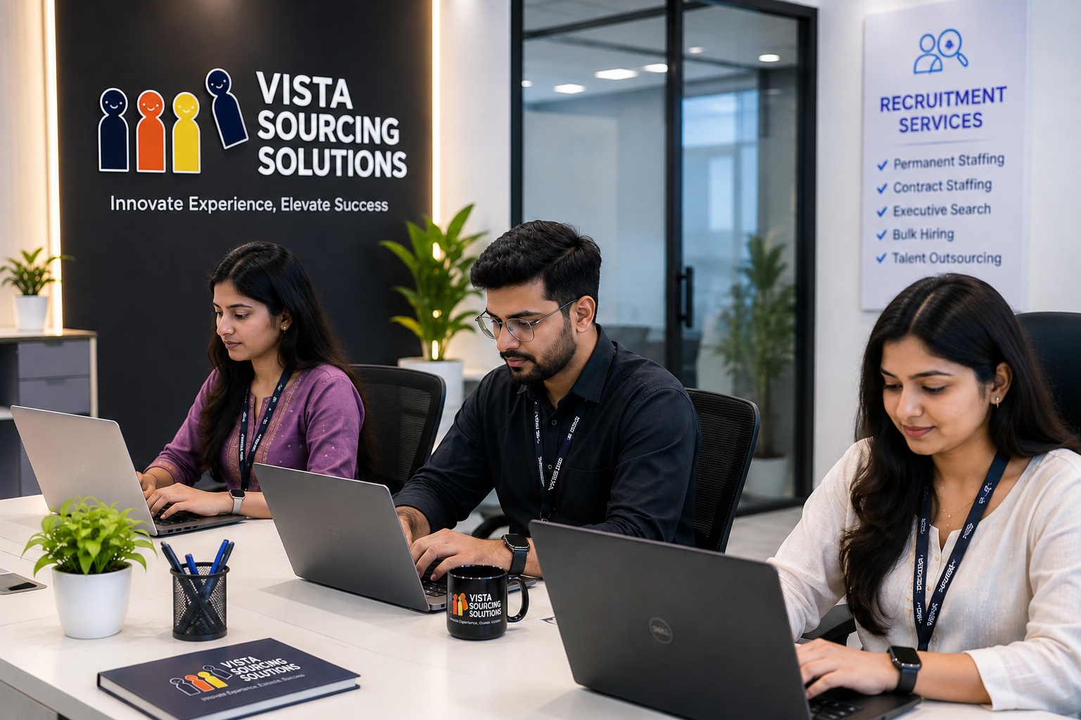 Indian recruitment professionals working at VSSG India